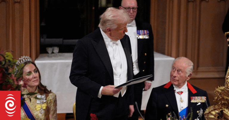 Anti-Trump protesters march through London as president basks in royal welcome