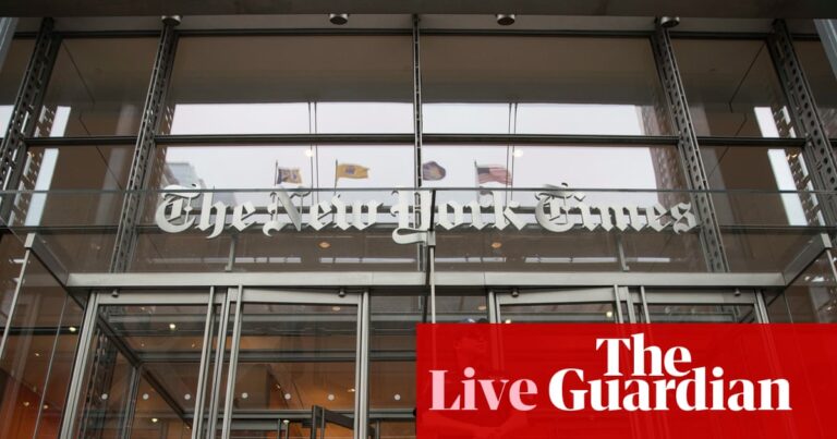 Trump accuses NYT of being ‘mouthpiece’ for Democratic party as he announces defamation action — US politics live | New York Times
